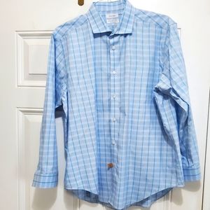 Calvin Klein Slim Fit Dress Shirt Size 17 1/2 Neck 32/33 Sleeve